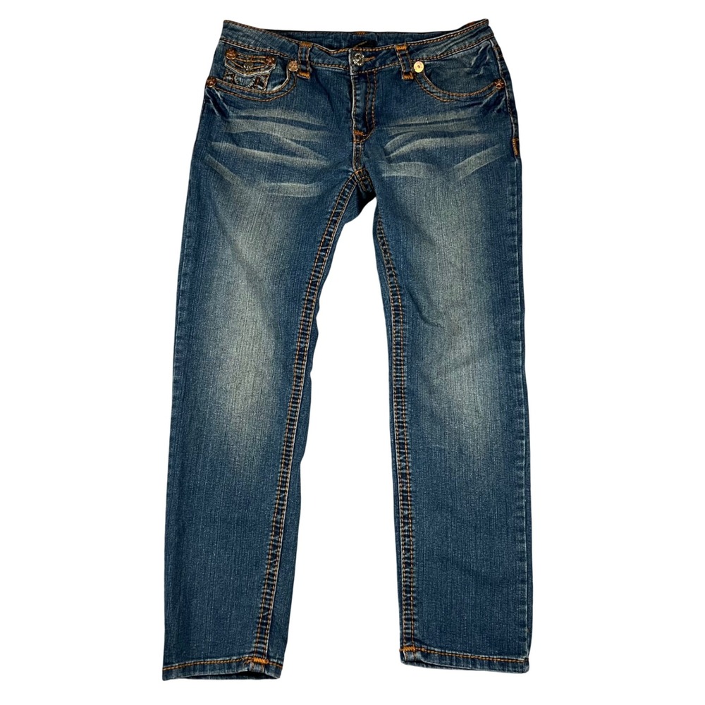 True Religion Joey Big T Flare‎ Jeans Medium Wash Blue Denim Size 34